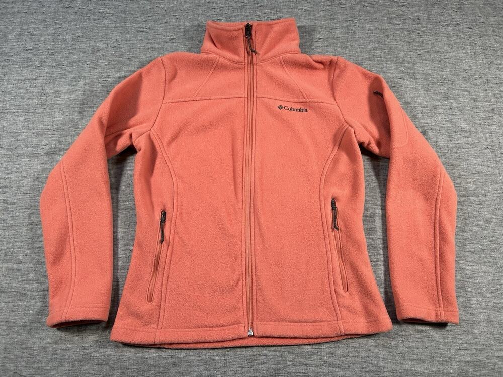 Columbia Benton Springs Fleece Jacket Womens Medium Coral Zip-Up Pockets